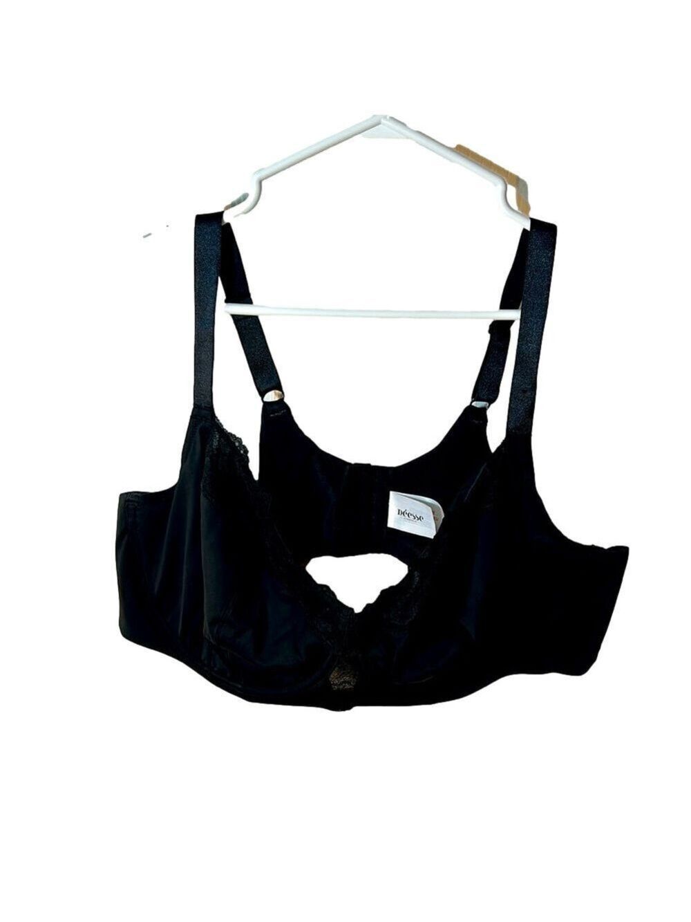 Deesse Lingerie Black Lace Underwire Bra Size 48C
